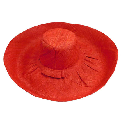 Madagascar Raffia Extra Wide Brim Beach Hat Kettle Brim Hat Madagascar Raffia Hats SHE16rd Red