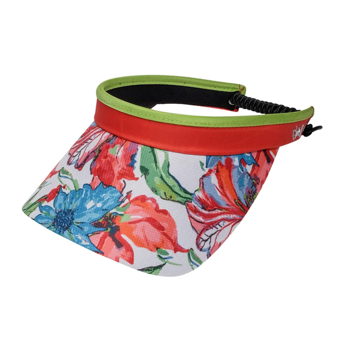 Margaritaville Urban Bleu Coil Lace Sun Visor - GloveIt® Golf Hats Visor Cap GloveIt V433 Red