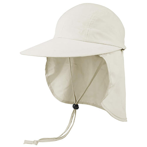 Microfiber UV Bill Cap with Neck Cape - Juniper Sport Hats Cap MegaCI J7001 Natural 54-57 cm