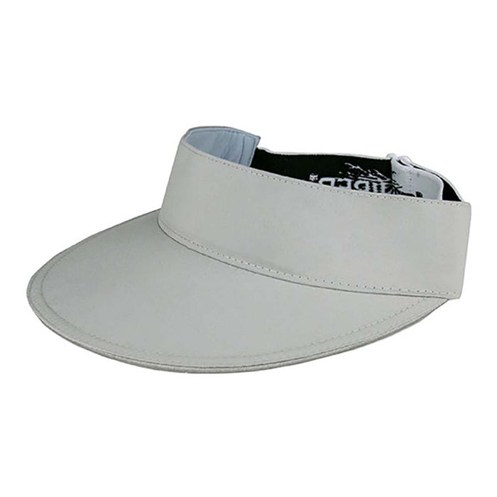 Microfiber Wide Bill Visor for Men - Juniper UV Wear Visor Cap MegaCI J7257-GREY Grey