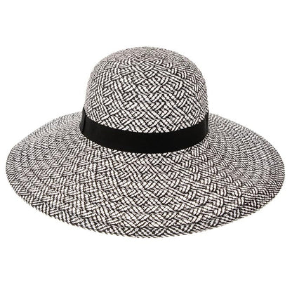 Mixed Color Wide Brim Beach Hat - Boardwalk Style Wide Brim Hat Boardwalk Style Hats DA780-BLK Black OS (57 cm)