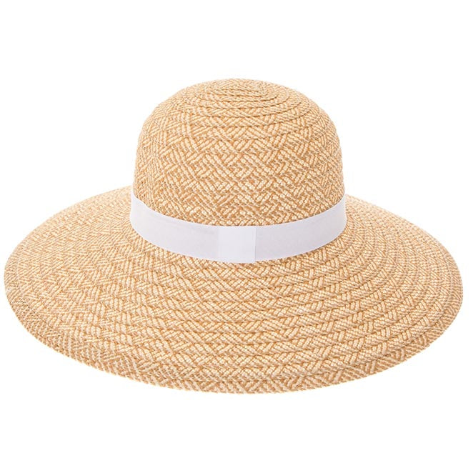Mixed Color Wide Brim Beach Hat - Boardwalk Style Wide Brim Hat Boardwalk Style Hats DA780-NAT Natural OS (57 cm)