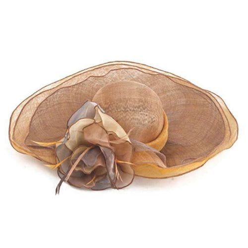 Multi Color Multi Layer Sinamay Hat Dress Hat Something Special Hat by5340pc Pecan