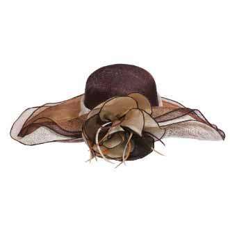 Multi Color Multi Layer Sinamay Hat Dress Hat Something Special Hat SPby5340BN Brown