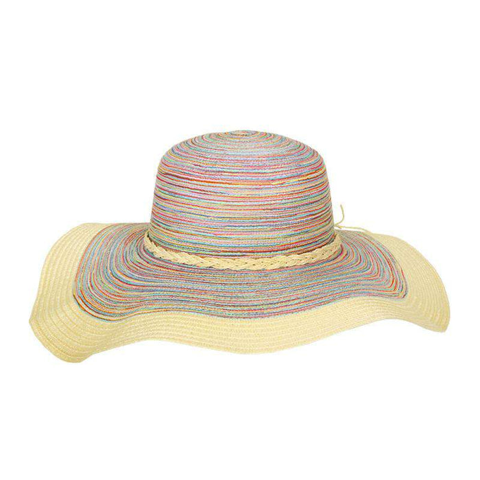 Multicolor Floppy Hat with Braided Twine Floppy Hat Something Special LA WShtp669RN Rainbow