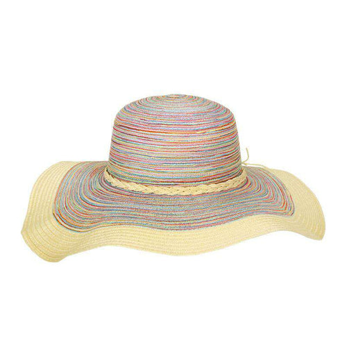 Multicolor Floppy Hat with Braided Twine Floppy Hat Something Special LA WShtp669RN Rainbow