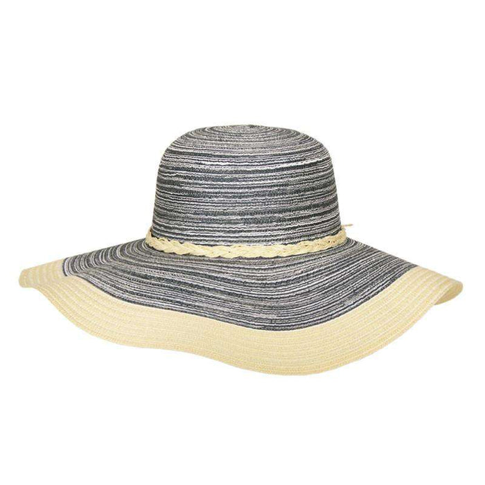Multicolor Floppy Hat with Braided Twine Floppy Hat Something Special LA WShtp669NV Navy