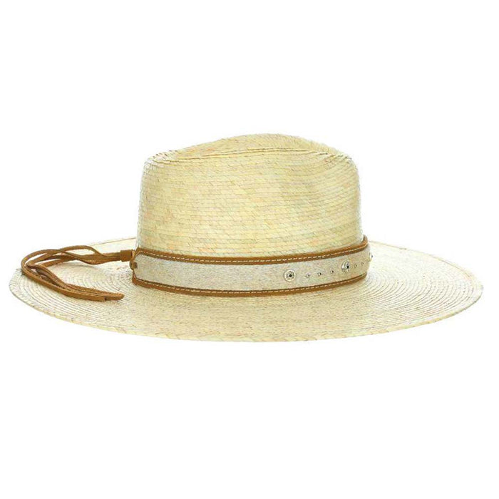 Natural Palm Straw Safari Hat Leather Band - Scala Hats Safari Hat Scala Hats