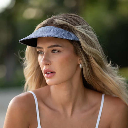 No Headache® Original Clip On Sun Visor - Grey Linen Visor Cap No Headache