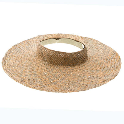 Open Crown Natural Straw Sun Visor Hat - Boardwalk Style Visor Cap Boardwalk Style Hats DA1944-NAT Natural OS (57 cm)