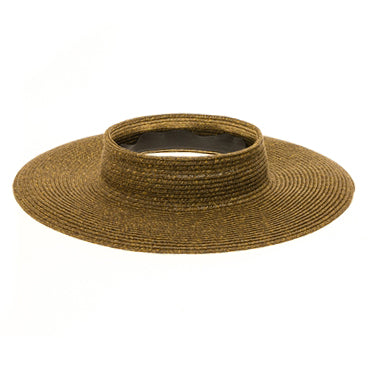 Open Crown Straw Sun Visor Hat - Boardwalk Hats Visor Cap Boardwalk Style Hats DA1932-OLI Olive OS (57 cm)