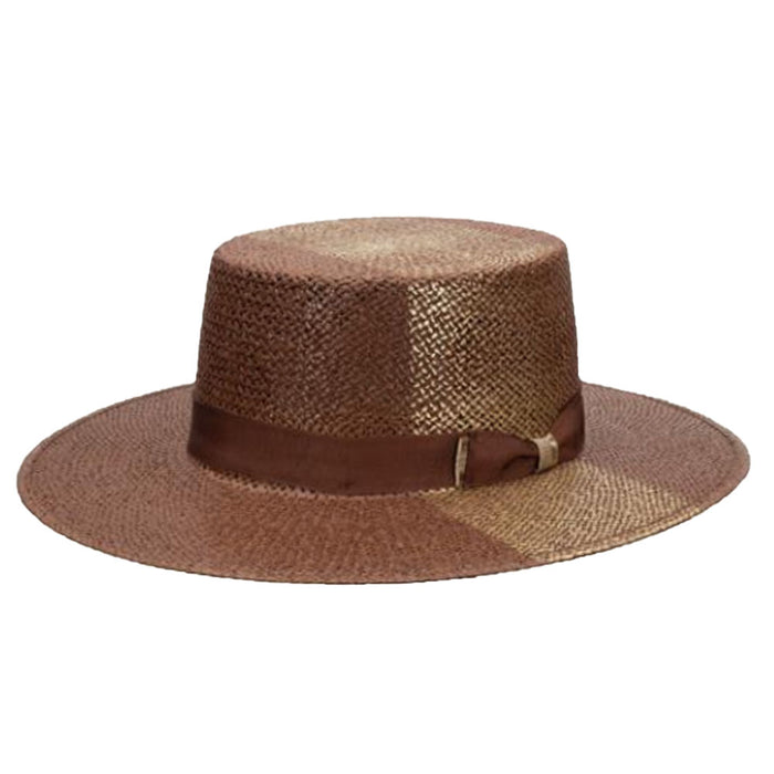 Orbit Twisted Toyo Flat Top Bolero Hat - Biltmore Hats Bolero Hat Biltmore Hats BSTPBLORBT6508LG Brown Large (59 cm)