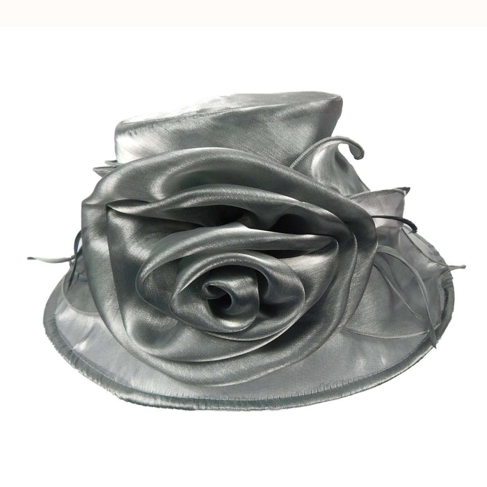 Organza Hat with Rose Dress Hat Something Special LA WSSK760GY Grey