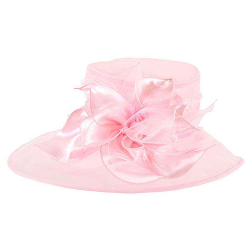 Oval Brim Organza Hat Dress Hat Something Special LA hto1326pk Pink