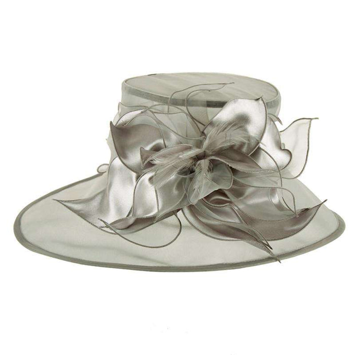 Oval Brim Organza Hat Dress Hat Something Special LA hto1326gy Grey