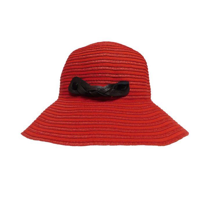 Packable Ribbon Bucket Hat - Boardwalk Style Wide Brim Hat Boardwalk Style Hats WSPR503RD Red Medium (57 cm)