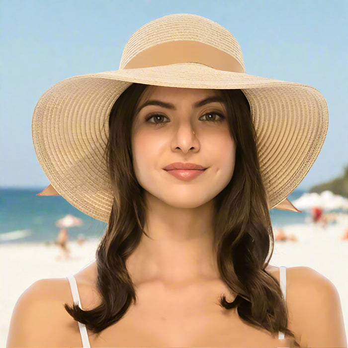 Packable, Washable Split Brim Straw Sun Hat - Boardwalk Style Wide Brim Hat Boardwalk Style Hats