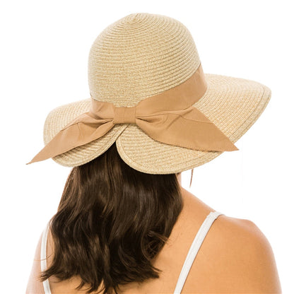 Packable, Washable Split Brim Straw Sun Hat - Boardwalk Style Wide Brim Hat Boardwalk Style Hats