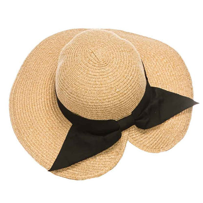 Packable, Washable Split Brim Straw Sun Hat - Boardwalk Style Wide Brim Hat Boardwalk Style Hats