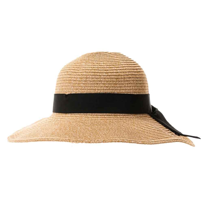 Packable, Washable Split Brim Straw Sun Hat - Boardwalk Style Wide Brim Hat Boardwalk Style Hats
