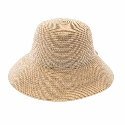 Packable, Washable Straw Sun Hat with Bow - Boardwalk Style Wide Brim Hat Boardwalk Style Hats