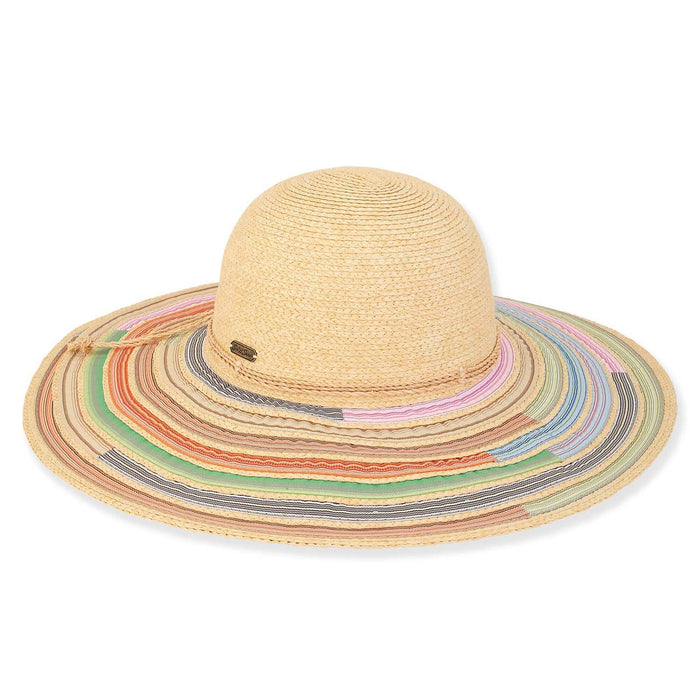 Patchwork Ribbon Brim Sun Hat - Sun'N'Sand Hats Wide Brim Sun Hat Sun N Sand Hats HH3034B Pink OS