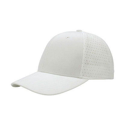 Perforated Performance Baseball Cap - MCI Hats Cap MegaCI MC7638-WHT White
