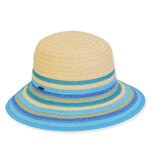 Petite Backless Hat for Small Heads - Sunny Dayz™ Hats Facesaver Hat Sun N Sand Hats HK509 Blue Small (54 cm)