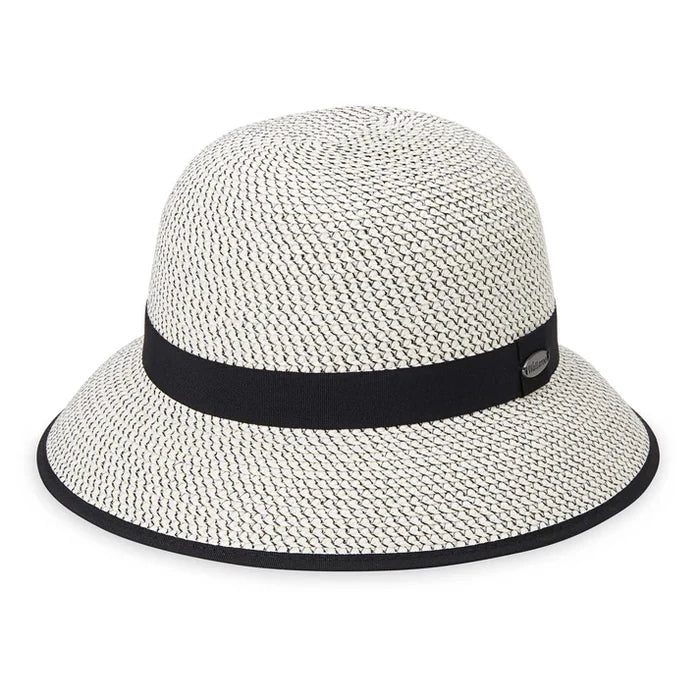 Petite Darby Cloche by Wallaroo Hat Company Cloche Wallaroo Hats PDARB-IB Ivory/Black S (55 cm)