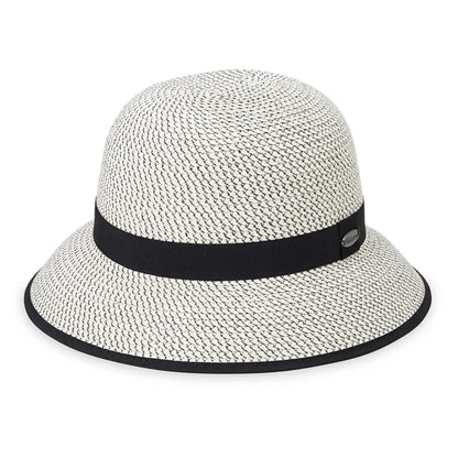 Petite Darby Cloche by Wallaroo Hat Company Cloche Wallaroo Hats PDARB-IB Ivory/Black S (55 cm)