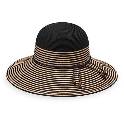 Petite Marseille by Wallaroo Hat Company Wide Brim Hat Wallaroo Hats PMARS-BLKNAT Black / Natural Small (55 cm)