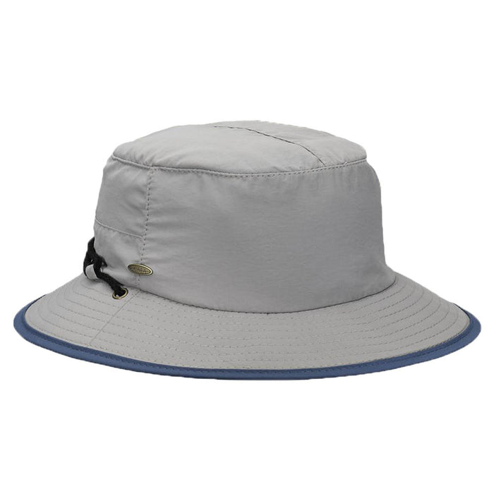 Petite Nylon Bucket Hat with Chin Cord - Scala Hats Trail Hat Scala Hats LC831-TEAL Teal S/M (55-57 cm)