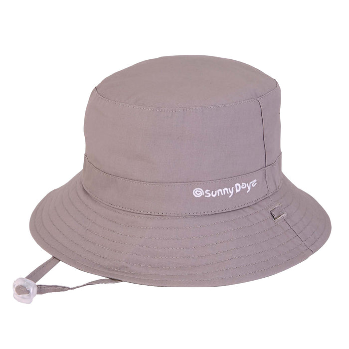Petite Reversible Bucket Hat with Chin Strap - Sunny Dayz™ Bucket Hat Sun N Sand Hats HK431C-L Grey / Olive Small (54.5 cm)