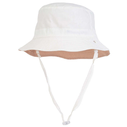 Petite Reversible Bucket Hat with Chin Strap - Sunny Dayz™ Bucket Hat Sun N Sand Hats HK413A-L Ivory / Tan Small (54.5 cm)