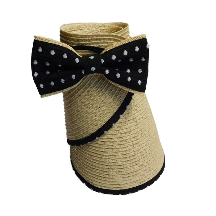 Polka Dot Bow Sun Visor Visor Cap Boardwalk Style Hats