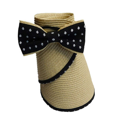 Polka Dot Bow Sun Visor Visor Cap Boardwalk Style Hats