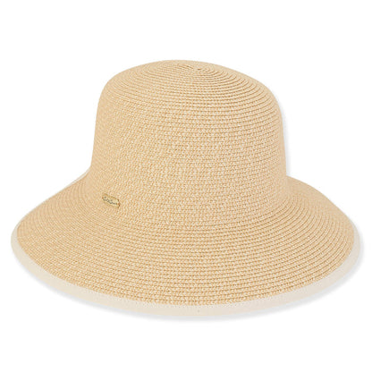 Ponytail Straw Sun Hat with Adjustable Sizing - Sun 'N' Sand Hats Wide Brim Hat Sun N Sand Hats HH2991A Natural Tweed OS