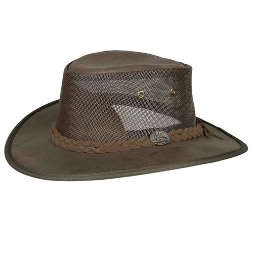 Premium Cattle Suede Mesh Crown Cooler Hat - Red Rock Hats Safari Hat Red Rock Hats 1074OC5L Dark Brown Large (57 cm)