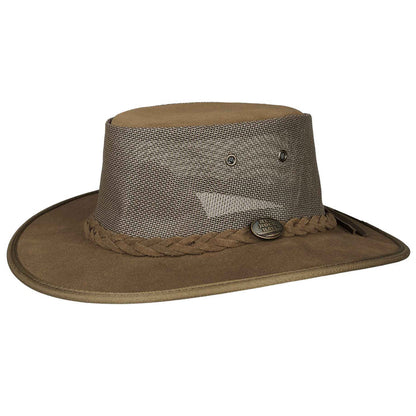 Premium Cattle Suede Mesh Crown Cooler Hat - Red Rock Hats Safari Hat Red Rock Hats 1074BR5L Brown Large (57 cm)