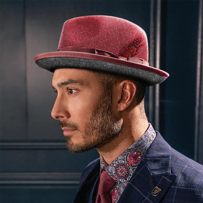 ProvatoKnit Fedora with Contrast Underbrim - Stacy Adams Hats Fedora Hat Stacy Adams Hats