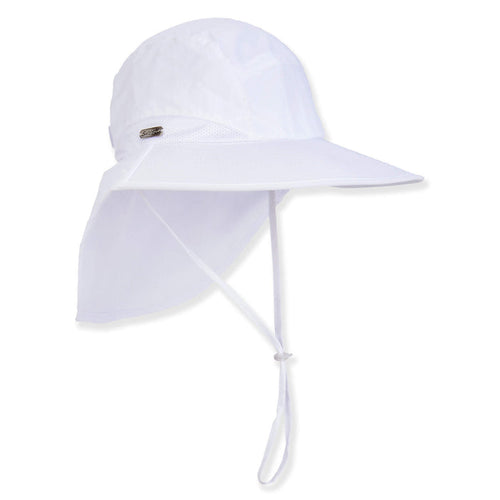 Quick Dry Nylon UV Bill Cap with Neck Cape - Sun 'N' Sand Hats Trail Hat Sun N Sand Hats HH3346A White