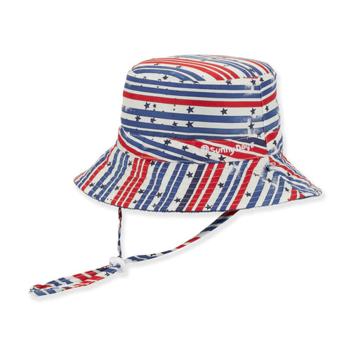 Reversible Stars & Stripes Cotton Petite Bucket Hat - Sunny Dayz® Bucket Hat Sun N Sand Hats HK573L Stars & Stripes OS (55cm)