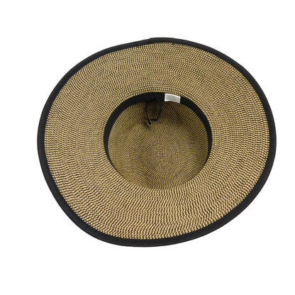 Ribbon Trimmed Wide Brim Sun Hat - Jeanne Simmons Hats Wide Brim Hat Jeanne Simmons Accessories