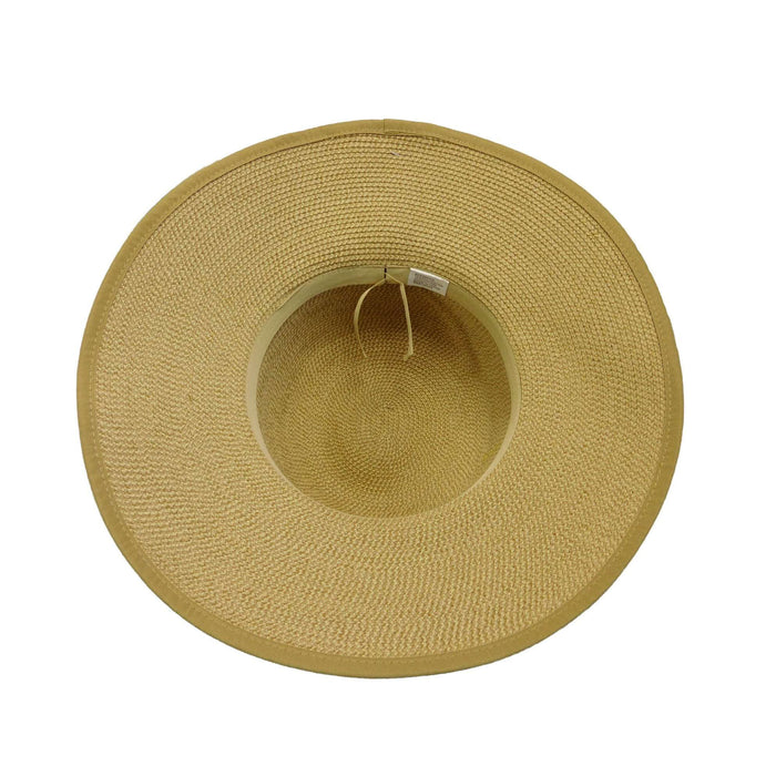 Ribbon Trimmed Wide Brim Sun Hat - Jeanne Simmons Hats Wide Brim Hat Jeanne Simmons Accessories
