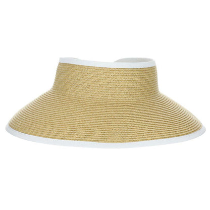 Roll Up Wrap Around Visor Hat with Bow - Scala Hats Visor Cap Scala Hats
