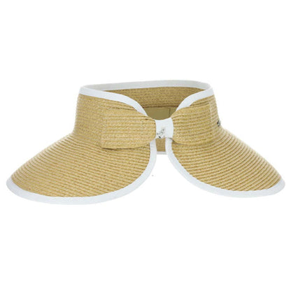 Roll Up Wrap Around Visor Hat with Bow - Scala Hats Visor Cap Scala Hats