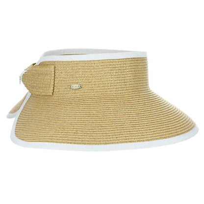 Roll Up Wrap Around Visor Hat with Bow - Scala Hats Visor Cap Scala Hats LP350-WHT White OS