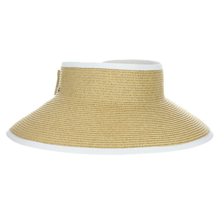 Roll Up Wrap Around Visor Hat with Bow - Scala Hats Visor Cap Scala Hats
