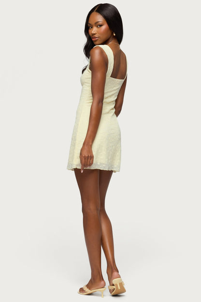 Nairobia Textured Mesh Mini Dress