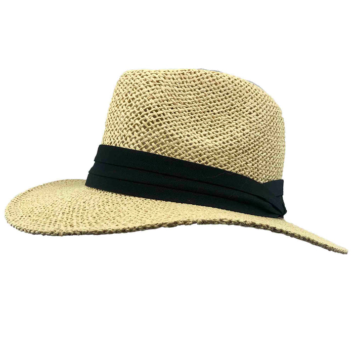 Safari Hat with Black Band - Milani Hats Safari Hat Milani Hats
